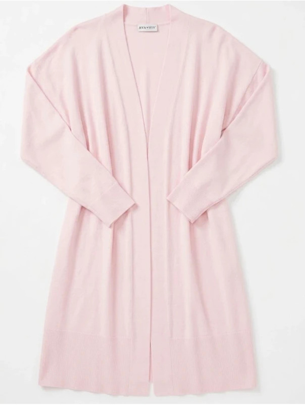 Ava & Viv Pastel Pink Open Front Longline Duster Cardigan 2x [COPY]